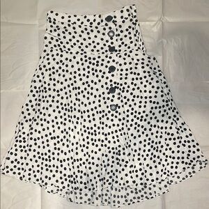 Zara White and Black Mini A-Line Skirt